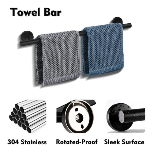 Set De 7 Accesorios Para Baño Negro Cnwnp -97qs7c2v 1