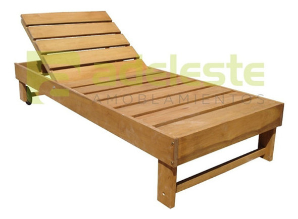 Reposera Camastro De Madera Con Ruedas. Piscinas Y Jardín 0