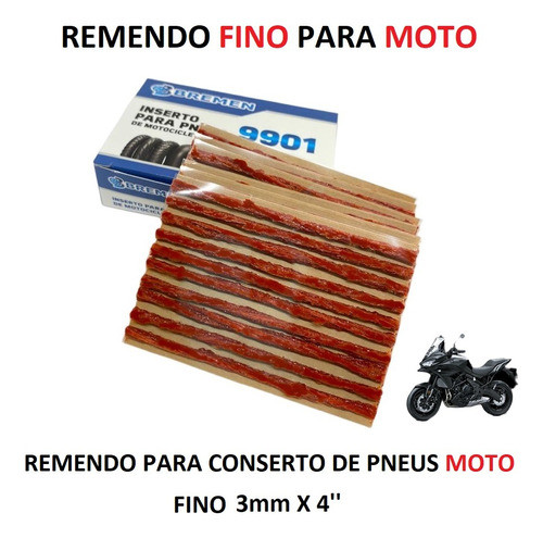 Refil Macarrão Fino Remendo De Pneus De Moto Caixa 60 Peças 1