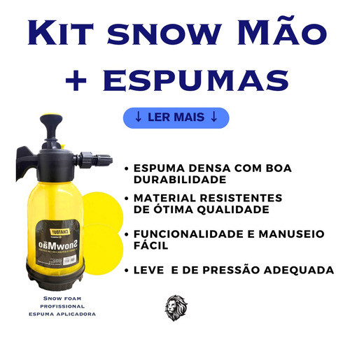 Kit Snow Foam Hibrido 3 Em 1 Água Químicos Ácidos + 2 Espuma 1