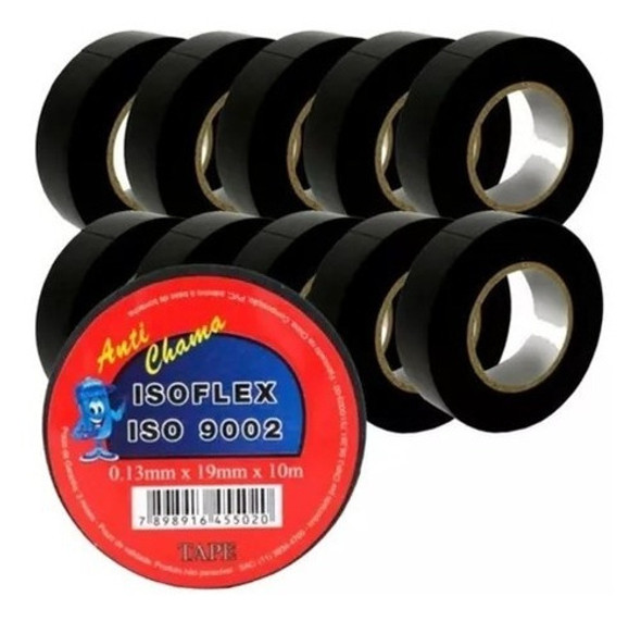 Fita Isolante Anti Chama Isoflex 19mm X 10m 10 Unidades 0