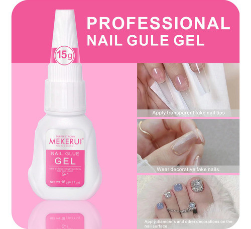 Gel De Cola Para Unhas Mekerui Super Strong 15ml Para Pressi 1