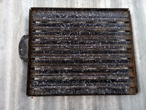 Antigua Parrillita Chapa Enlozada 35 X 26,5 X 1,7 Alto 0