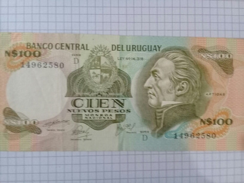 Billetes 100 Nuevos Pesos Uruguay Lote X 3 Consecutivos 1