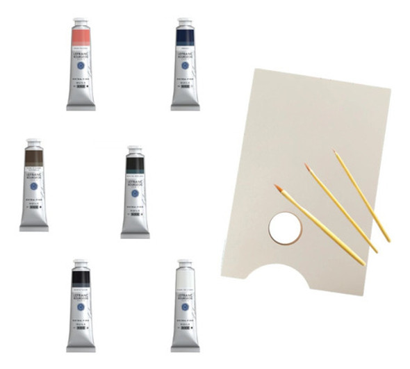 Kit Lefranc Extra Fine Tinta Oleo - 8 Cores + Gode Mdf 0 Kit Lefranc Extra Fine Tinta Oleo - 8 Cores + Gode Mdf 0