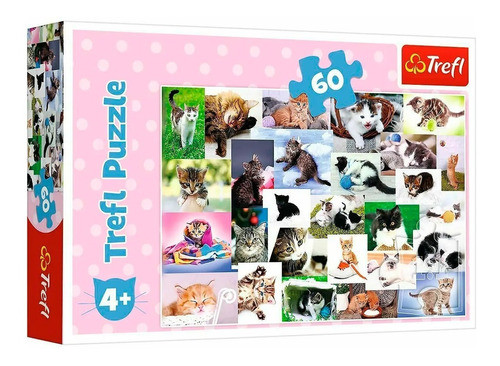 Juego Para Niños Puzzle Mundo De Gatos Trefl 60 Piezas Febo 0