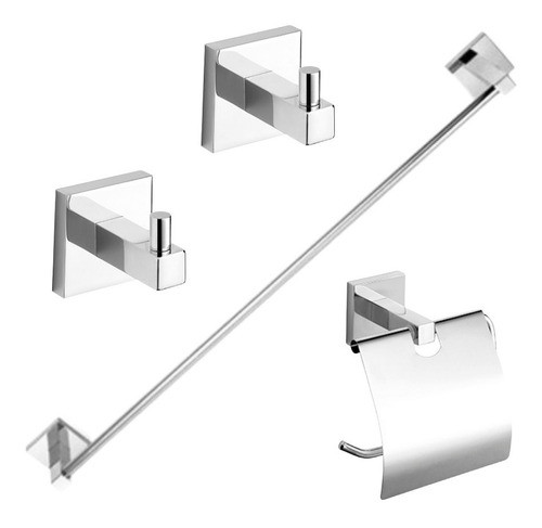 Set Accesorios Metal Piazza Unique Perchas Barral Portarollo 0