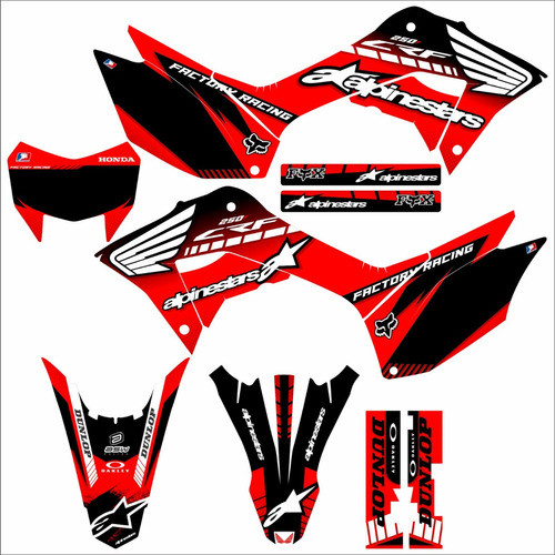 Kit Gráfico Crf 250 Moto Honda Trilha 0,50mm Alpinestars 3m 0