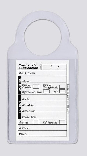 100 Portatarjeta Pvc Para Cambio Aceite Lubricentro, Estuche 1