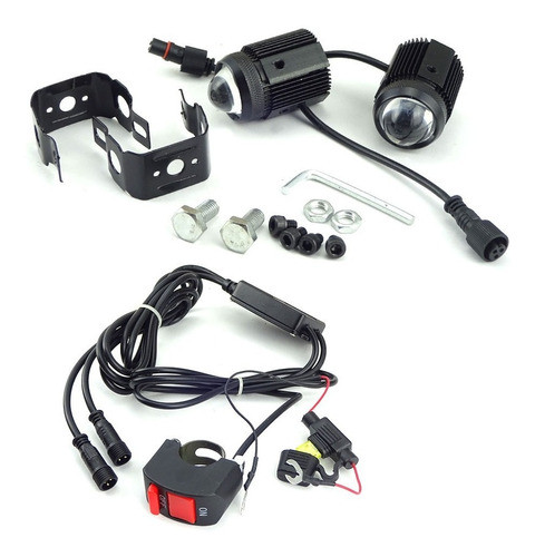 Kit Luces Led Auxiliares Moto C/ Cables Y Coneccion Avant 0
