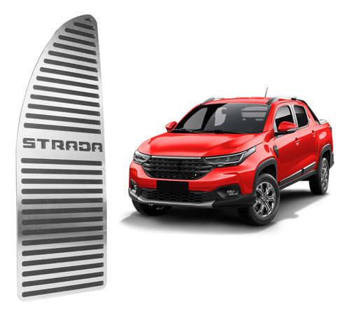 Descanso De Pé Aço Escovado Inox Fiat Strada 2022 Automát 1