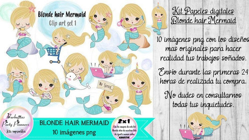 Cliparts Imagenes Png Blonde Hair Mermaid Sirena Rubia 1