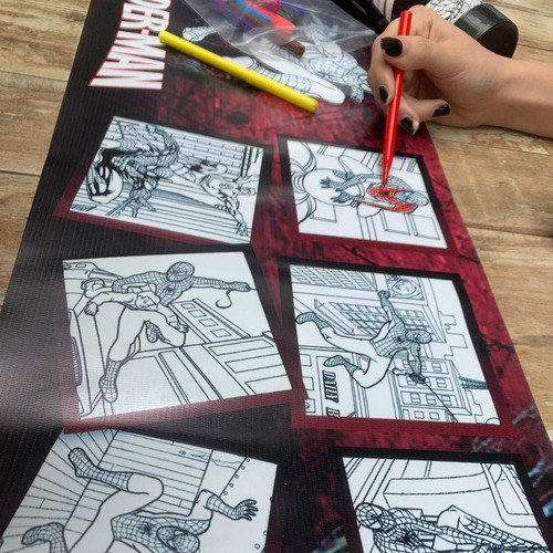 Lona Lavable P/ Pintar Y Lavar Spiderman Hombre Araña Heroes 1