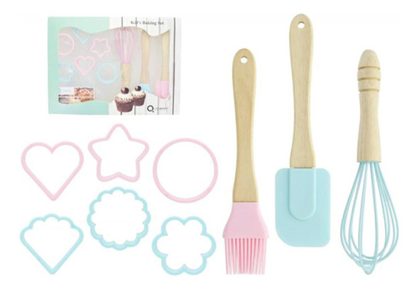 Set De Repostería Infantil En Madera Y Silicona 9 Piezas 0