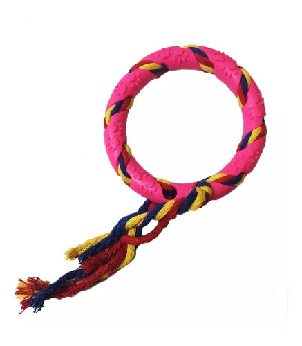 Juguete Aro Mordillo Mascotas Varios Colores Cuerda Trenzada 1