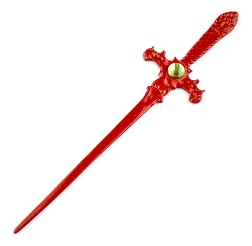 Punhal Em Metal Vermelho 15 Cm Com Pedra Verde 0