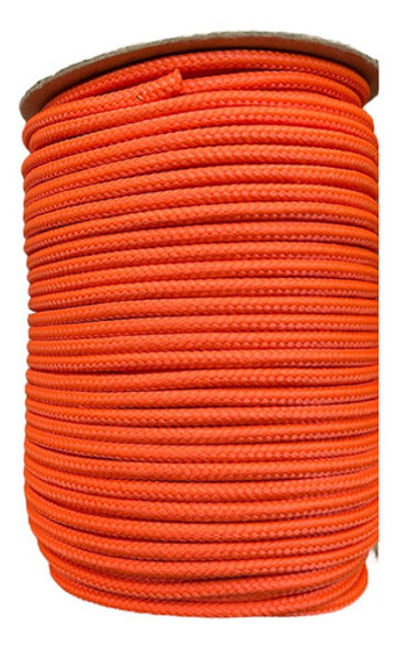 Soga Polipropileno Trenzada 6mm X 100 Metros Con Alm Naranja 1