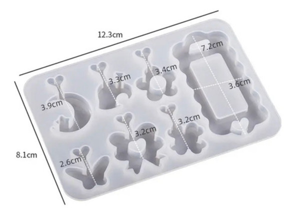 Molde Silicona Shaker Celular Y Formas Varias Con Corazon 1