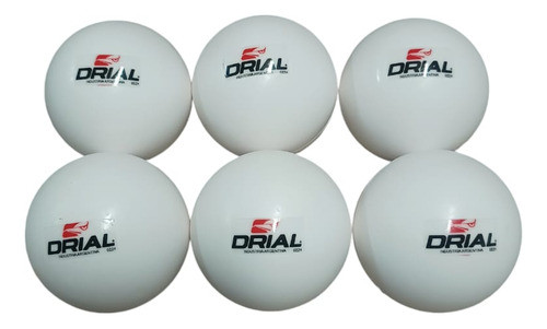 6 Bochas De Hockey Drial Pelota Lisa Blanca 0
