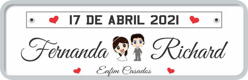 Placa Em Pvc Personalizadas P/ Carro - Casamento - Empresa 1