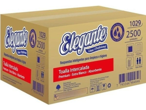 Toalla Intercalada Blanca Premium 20x24cm 2500 Unidades 1