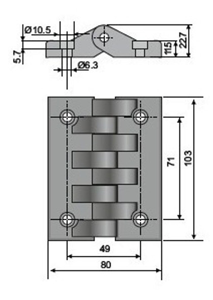 Bisagra Plastica 80mm Reforzada Industrial Pack 10 Unid 1