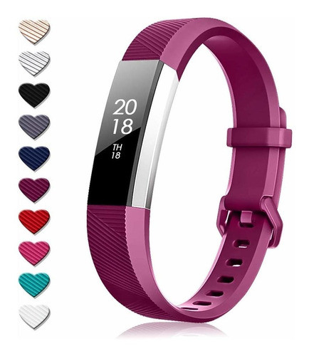 Malla Para Reloj Fitbit Alta Hr (silicona, Violeta) Talle S 0