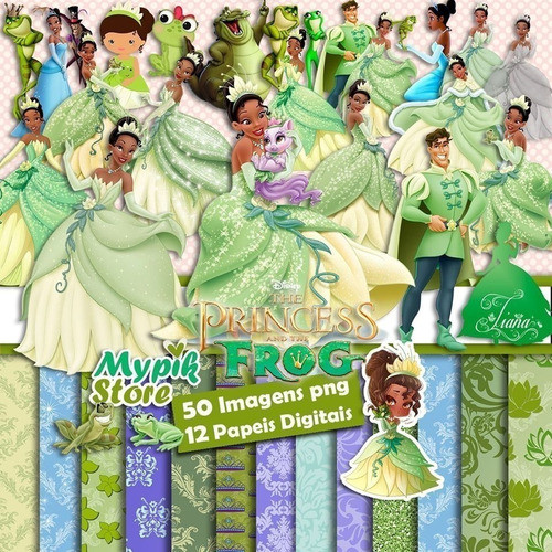 Papeles Y Cliparts Png La Princesa Tiana Y El Sapo Kit 0