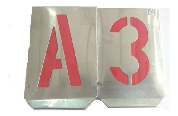 Juego De Letras Y Numeros Calados De Chapa Stencil 120mm 0