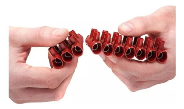 Bornera Regleta Tekox 2.5 A 4mm 10 Polos Roja Serie Pro 1