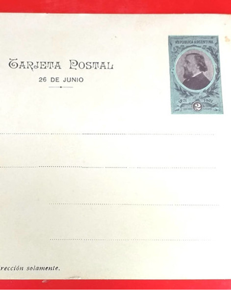 Tarjeta Postal Argentina 2 Centavos 1901 San Martin 1