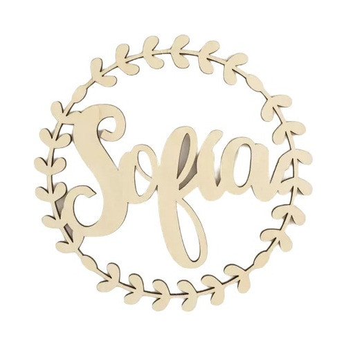 Nombre Personalizado Con Flores, P/puerta 1