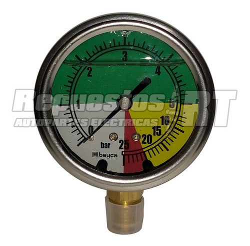 Manometro Beyca 63mm 25kg Glicerina Rosca 1/4 Fumigadora 1