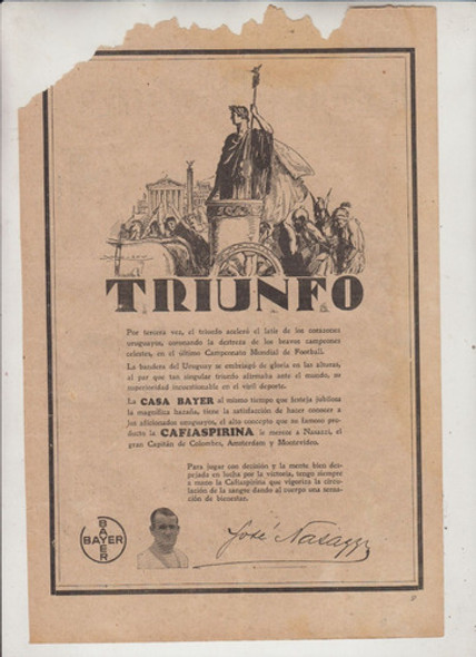 1930 Futbol Uruguay Campeon Nasazzi Homenaje De Casa Bayer 0
