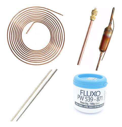 Kit Reparo Capilar 0,036mm Varetas Solda, Schraeder E Filtro 0