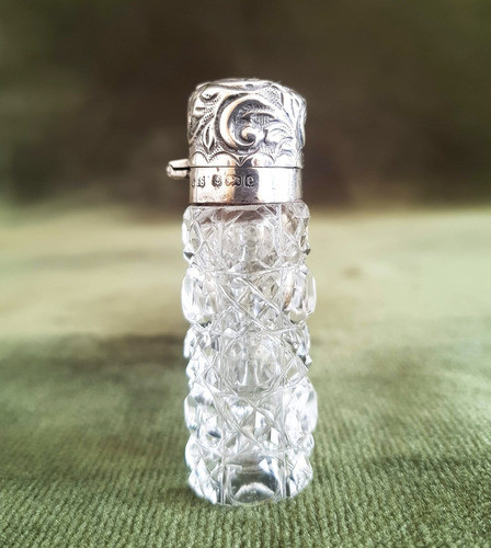 Espectacular Perfumero Francés En Plata Y Cristal 0