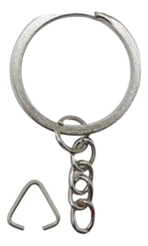 Llavero Argolla Plana Con Cadena + Triangulo X 100 U 0