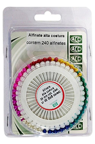 Alfinete Cabeça Plástica Alta Costura Nr 38 C/ 240 Unid Acc 0