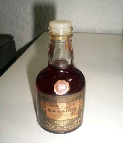 Antigua Botellita Miniatura Licor Bananes Creme De Fruits 0