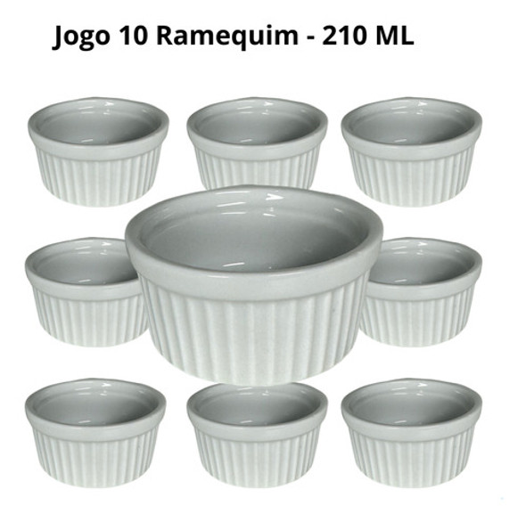 10 Ramekim Grande  Primeira Linha Porcelana Fina Com 210 Ml 1