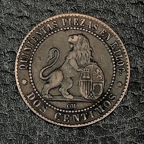 España 2 Centésimos 1870 Muy Bueno Km 661 República 1