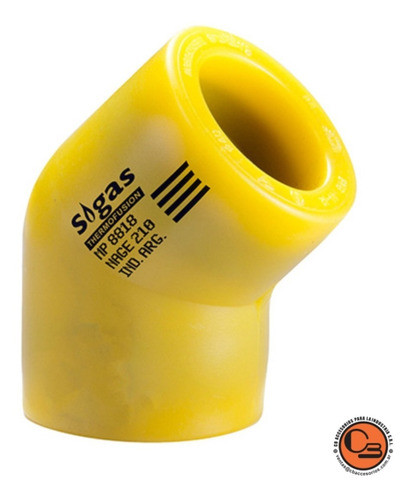 Codo Plastico Sigas Termofusion A 45° De 50mm Gas 0