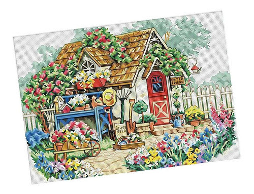 1 Conjunto Diy Pacote De Material De Ponto Cruz Com 0