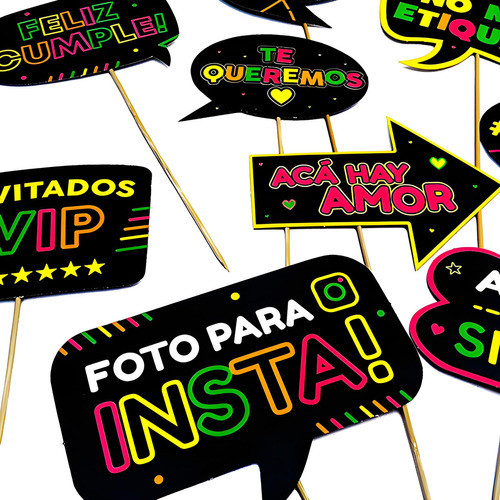 Pinche Para Foto Fiesta Fluo X10u - Cotillón Waf 1