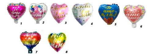 50 Globos Metalizados Corazon Dia Mama Madre De 10 Pulgadas 1