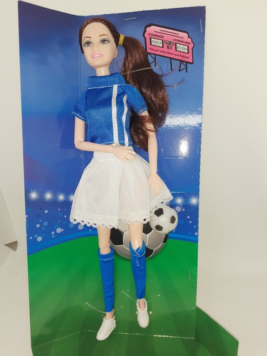 Muñeca Articulada Deportista Con Pelota De Fútbol Con Luces 1