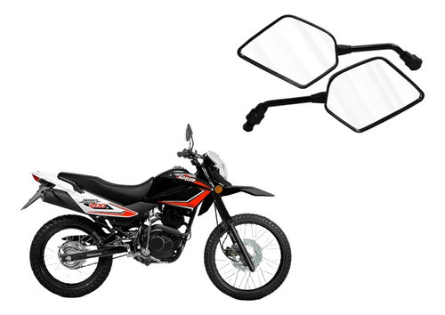 Kit X2 Espejos Negro Mate Motomel Skua 200 Cc R / D Tdm 0