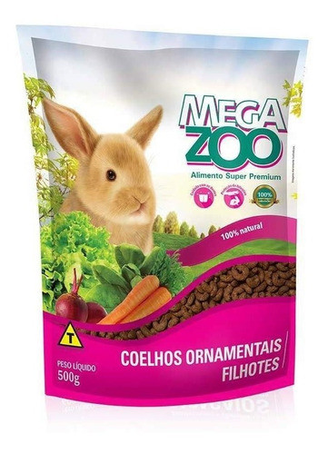 Ração Megazoo Para Coelhos Ornamentais Filhotes - 500g 0