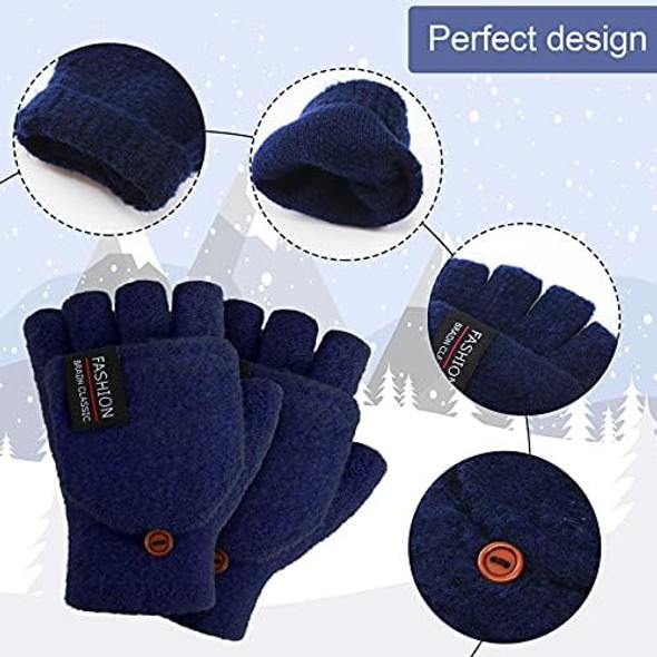 Satinior 4 Pares De Guantes Sin Dedos Con Funda, Manoplas De 1