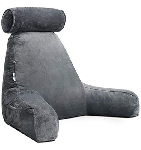 Mittagong Almohada De Lectura De Espuma Triturada Con Rollo 0